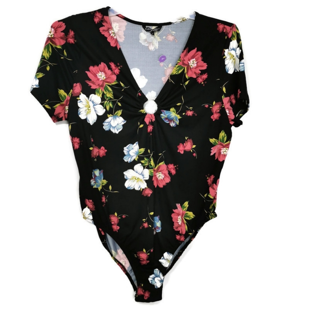 New Short Sleeved Floral Bodysuit - Picture 2 of 5